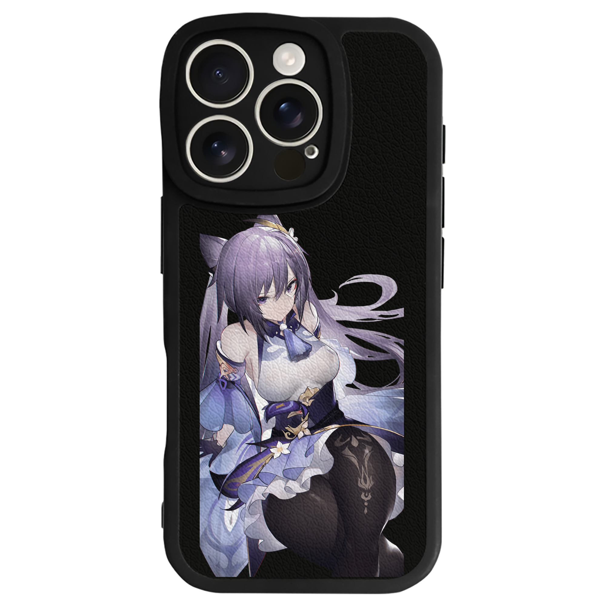 げんし神 刻晴 こくせい genshin Kokusei 【iPhone 16シリーズ対応】シリコンスマホケース（レザー調） 材質：シリコン